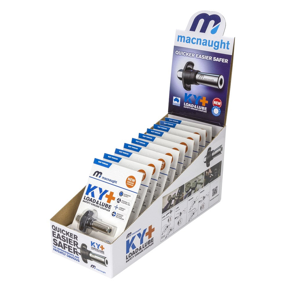 KY+ Safety Grease Coupler - BSP (Counter Display - 10 Blister Pack)